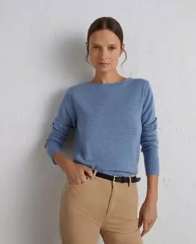 Женский однотонный свитер с круглым вырезом Lloyd's, светло-синий