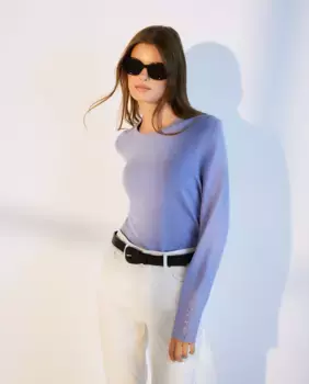 Женский однотонный свитер с круглым вырезом Woman El Corte Ingls, индиго