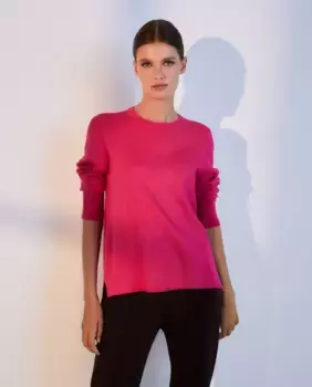 Женский однотонный свитер с круглым вырезом Woman El Corte Ingls, фуксия
