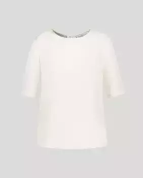 Женский однотонный топ с коротким рукавом Woman El Corte Ingls, цвет 120 Crudo