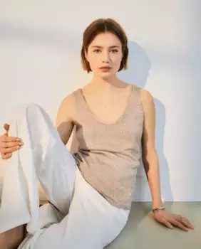 Женский однотонный топ Woman El Corte Ingls, цвет 850 Piedra