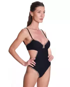 Женский однотонный трикини с подкладкой Despi, черный