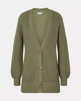 Женский однотонный вязаный кардиган Southern Cotton, зеленый