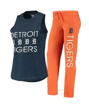 Женский оранжево-темно-синий комплект для сна с майкой и брюками Detroit Tigers Meter Muscle Concepts Sport
