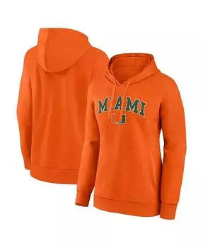 Женский оранжевый пуловер с капюшоном Miami Hurricanes Evergreen Campus Fanatics, оранжевый