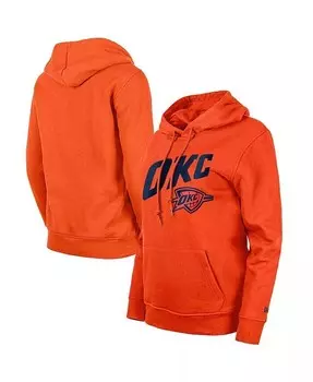 Женский оранжевый пуловер с капюшоном Oklahoma City Thunder 2023/24 City Edition New Era, оранжевый