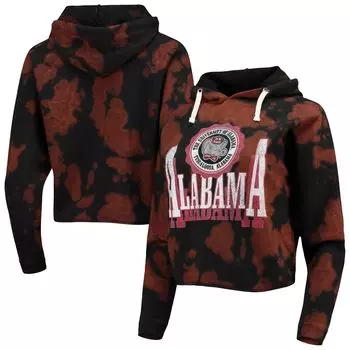 Женский оригинальный ретро-брендовый черный Alabama Crimson Tide Vault, винтажный укороченный пуловер с капюшоном реглан