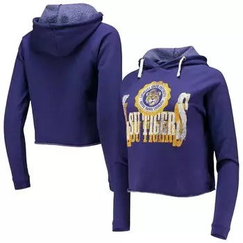 Женский оригинальный ретро-брендовый фиолетовый LSU Tigers Vault, винтажный укороченный пуловер с капюшоном