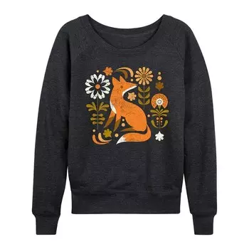 Женский осенний легкий свитшот из френч терри с лисой Licensed Character, цвет Heather Charcoal