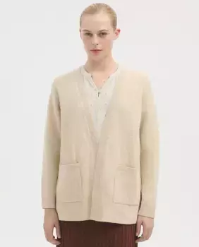 Женский открытый кардиган с накладными карманами Nice Things, цвет Crudo
