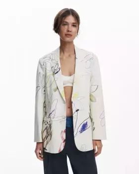 Женский пиджак Americana с принтом Desigual, белый