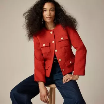 Женский пиджак Isabelle из твида J.Crew, красный