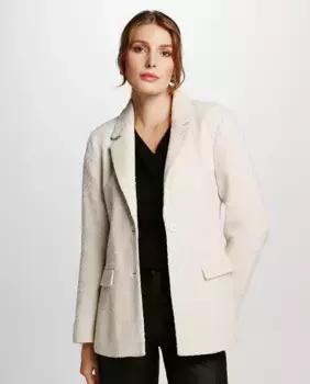 Женский пиджак из букле Vila, цвет Blanco Hielo