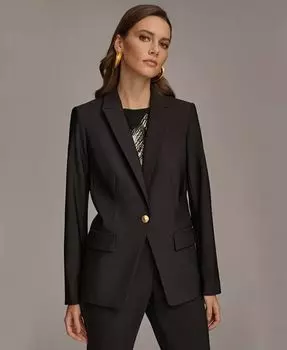 Женский пиджак на одной пуговице Donna Karan Donna Karan New York, черный