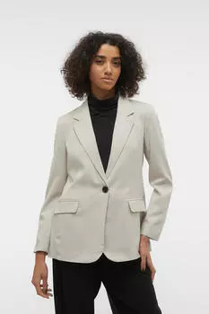 Женский пиджак оверсайз с длинными рукавами Vero Moda, серый