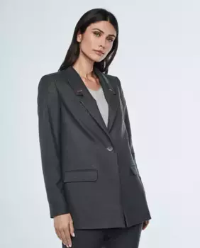 Женский пиджак оверсайз с карманами-кошельками & Me Unlimited, серый