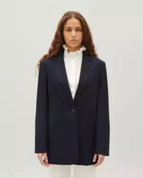 Женский пиджак оверсайз с застежкой на пуговицы Claudie Pierlot, темно-синий