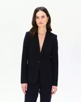 Женский пиджак приталенного кроя с карманами с клапанами Caroll, темно-синий