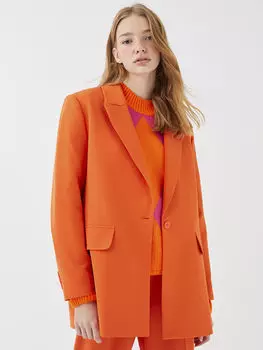 Женский пиджак прямого кроя с длинным рукавом LCW Casual