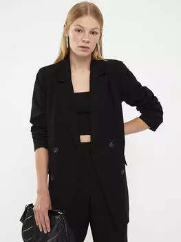 Женский пиджак прямого кроя с длинным рукавом LCW Vision