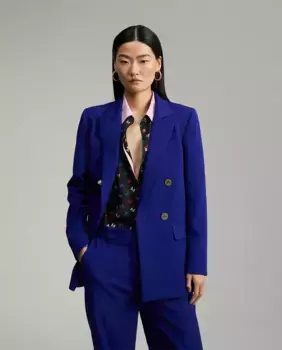 Женский пиджак прямого кроя с карманами с клапанами Lola Casademunt, синий