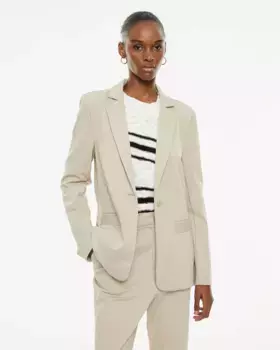 Женский пиджак прямого покроя с застежкой на пуговицы System Action, бежевый