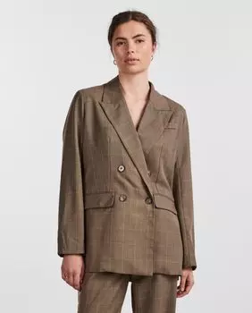 Женский пиджак с длинными рукавами Yas, коричневый