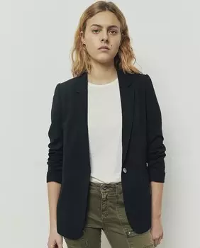 Женский пиджак с драпированным французским рукавом IKKS, черный