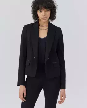 Женский пиджак с карманами черного цвета IKKS, черный