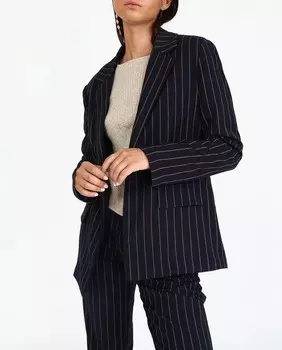 Женский пиджак с лацканами и подплечниками The-Are, темно-синий