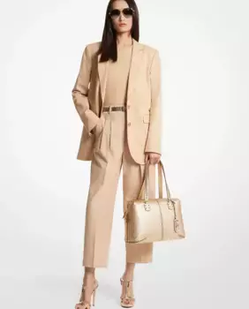 Женский пиджак с лацканами и пуговицами Michael Michael Kors, цвет Natural
