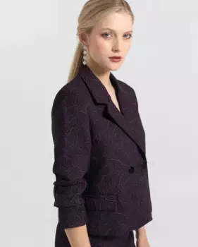 Женский пиджак с лацканами, застежкой на пуговицы спереди и передним карманом Noon, фиолетовый