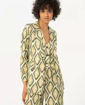 Женский пиджак с принтом и застежкой на пуговицы Surkana, зеленый