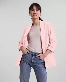 Женский пиджак с рукавами 3/4 и воротником с лацканами Pieces, цвет Rosa Claro