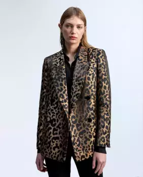 Женский пиджак с животным принтом Lola Casademunt, коричневый