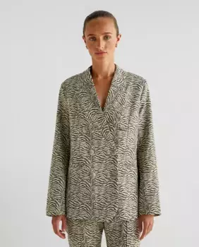 Женский пиджак с животным принтом, воротником с лацканами и застежкой на пуговицы Scalpers, мультиколор