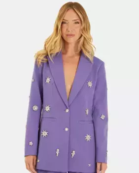 Женский пиджак со стразами Alma en Pena, цвет Lila