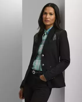 Женский пиджак в западном стиле с пуговицами Lauren Ralph Lauren, черный