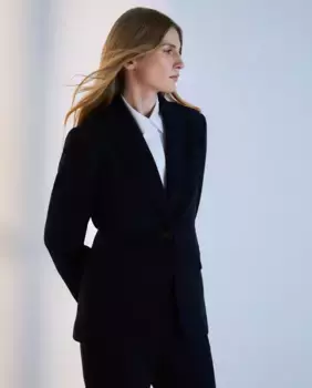 Женский пиджак вязки пике Woman El Corte Ingls, темно-синий