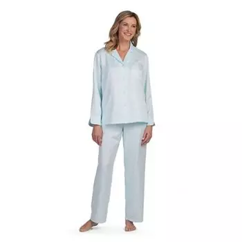 Женский пижамный комплект из атласного верха и низов с начесом сзади Miss Elaine Essentials, цвет aqua