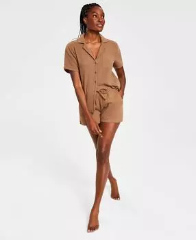 Женский пижамный комплект из хлопчатобумажных марлевых шорт, созданный для macy's Jenni, мульти