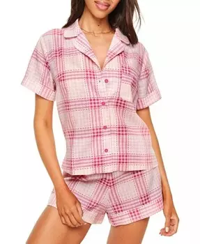 Женский пижамный комплект Lucero с короткими рукавами и шортами Adore Me, розовый