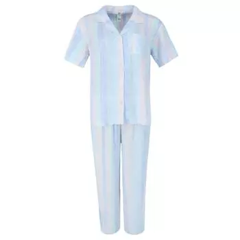 Женский пижамный комплект с короткими рукавами и разноцветными полосками PJ Couture, фиолетовый