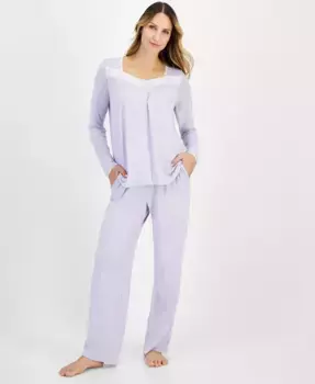 Женский пижамный комплект с кружевной отделкой Henley Charter Club, фиолетовый