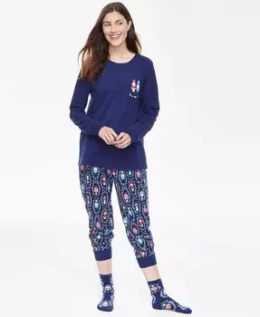 Женский пижамный комплект с принтом «Щелкунчик» Holiday Lane, синий