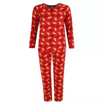 Женский пижамный комплект с принтом «Тако» больших размеров Grumpy & Gorgeous, красный