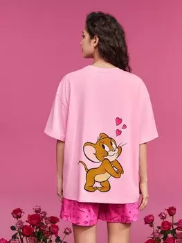Женский пижамный комплект TOM & JERRY Tom & Jerry X Shein, розовый
