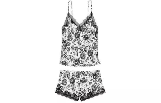 Женский пижамный комплект Victoria's Secret, черный/белый