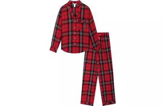 Женский пижамный комплект Victoria's Secret, цвет Black and red check