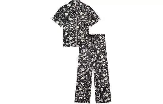 Женский пижамный комплект Victoria's Secret, цвет Black floral print